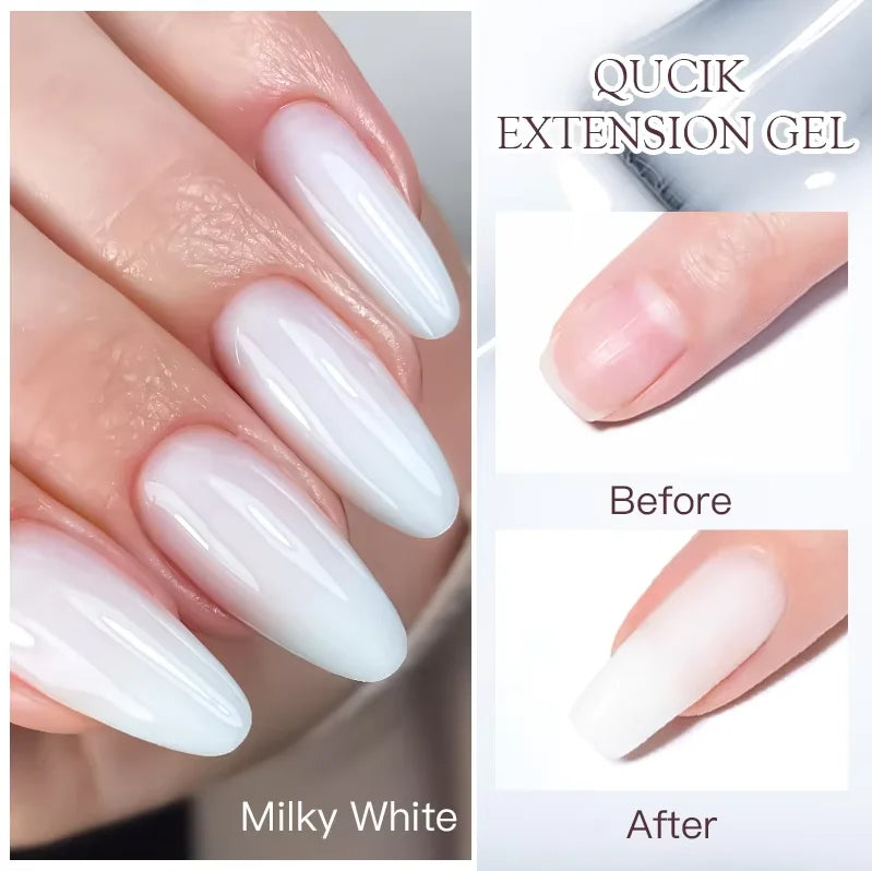 Milky White Quick Extension Gel Nail Polish Nude Pink Construct Hard Gel Semi Permanent Acrylic Extension Varnish Nail Supplies