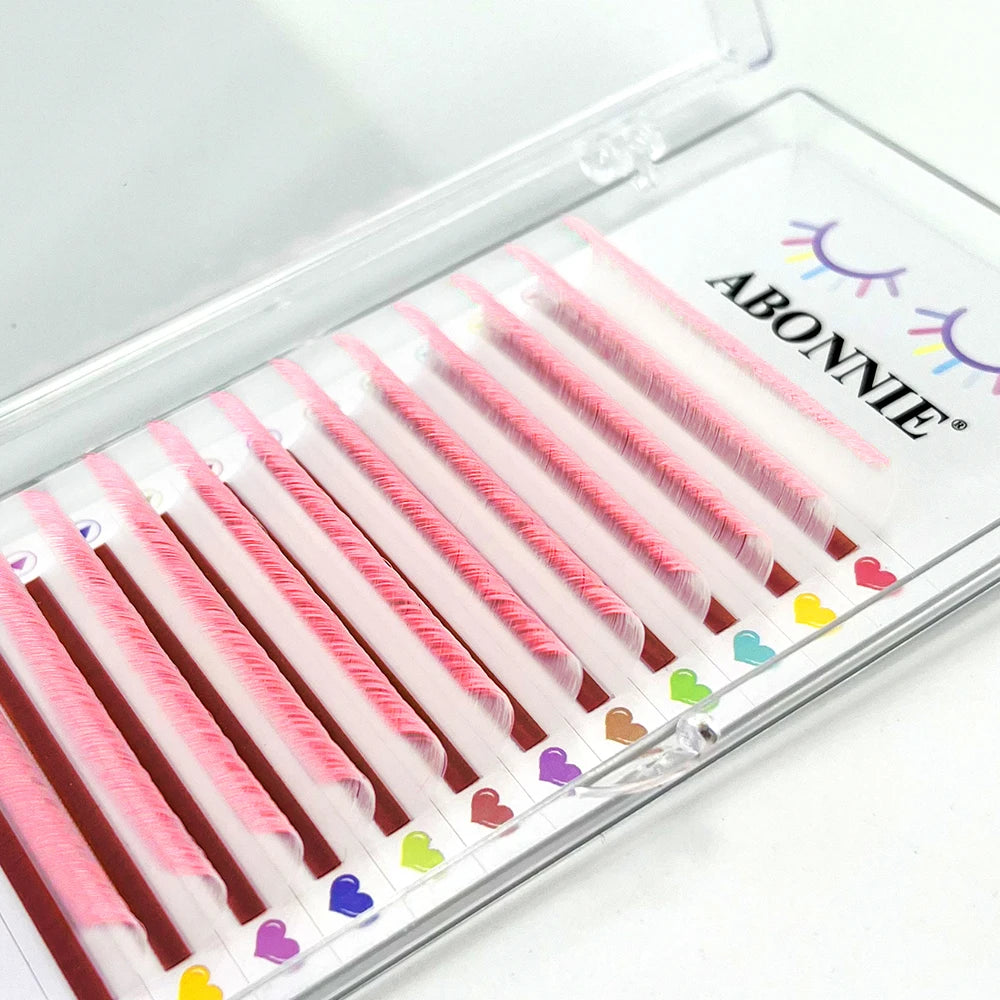 ABONNIE Ombre Colored Classic Volume Eyelash Extensions Handmade Fluffy Colored Lashes Volume Supplies