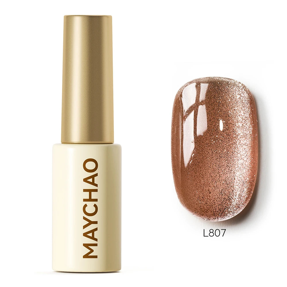 MAYCHAO 5ML Gel Nail Polish 9D Laser Diamond Glitter Cat Eye Gel Semi-Permanent Soak Off UV LED Gel Nail Manicure Tools Nail Art