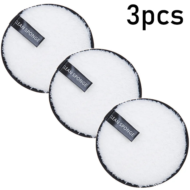 1/3pcs Reusable Discs Makeup Remover Wipe Cotton Pads Microfiber Makeup Face Towel Cloth Washable Sponge Skin Care Cleaning Puff