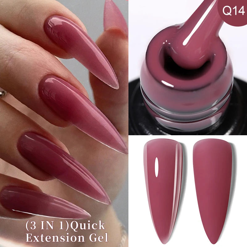 LILYCUTE 7ML Jelly Nude Pink Quick Extension Gel Nail Polish Transparent  Finger Prolong Long Lasting Construction Gel Varnish