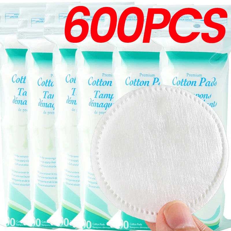 Disposable Soft and Breathable Circular Makeup Remover Pads Doubles Sided Cotton Pads Non-Irritating for Daily Facial Cleaning