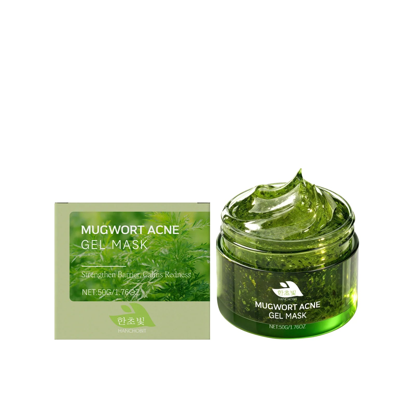 Mugwort Herb Gel Mask Acne Care Deep Hydration Face Redness Remover Soft Smooth Skin Soothing Salicylic Acid Pore Cleaner Mask