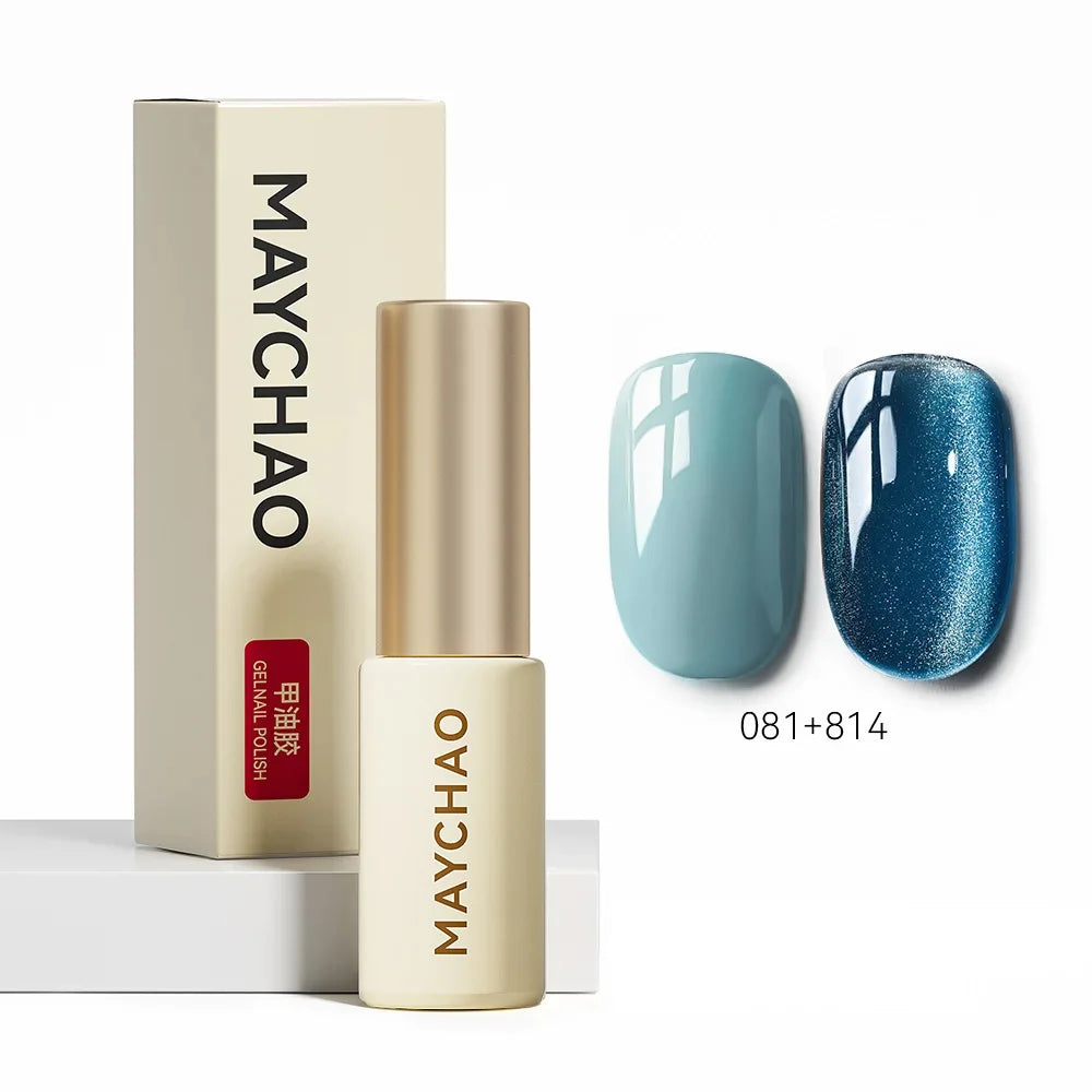 MAYCHAO 5ML Gel Nail Polish 9D Laser Diamond Glitter Cat Eye Gel Semi-Permanent Soak Off UV LED Gel Nail Manicure Tools Nail Art