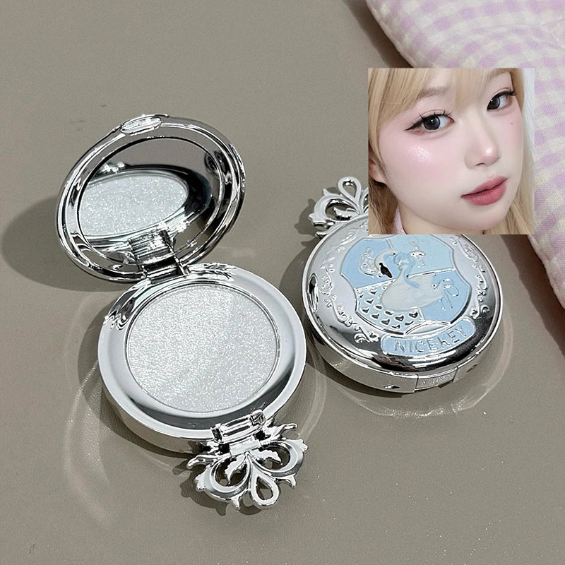 NICEKEY Monochrome Highlighter Champagne Gold Glitter Brighten Shiny Eye Makeup Diamond Shimmer Eyeshadow Palette Contouring