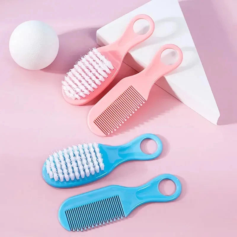 1/2Set Baby Hairbrush Comb Portable Newborn Infant Toddlers Soft Hair Brush Head Massager Comb Set Baby Kid Hair Care Supplies