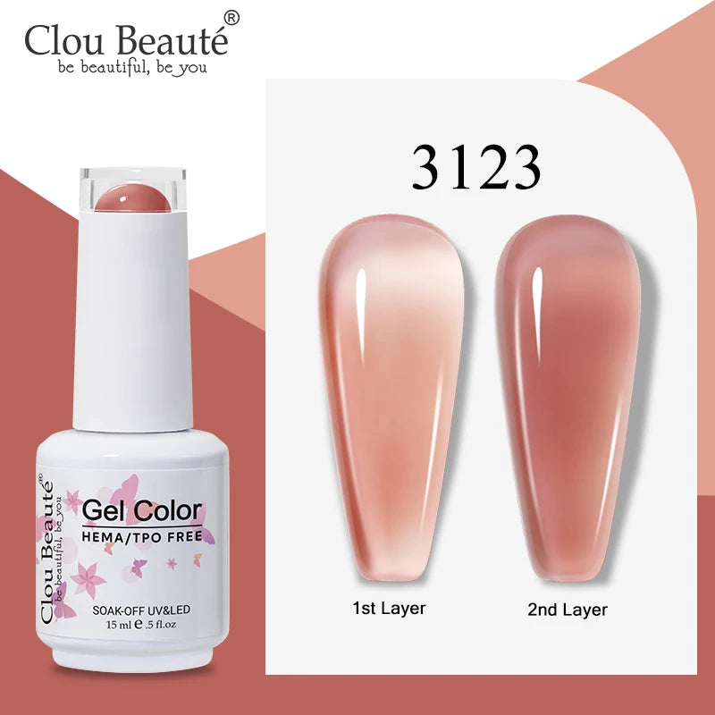 Clou Beaute Semi-transparent Jelly Color UV Gel Manicure Gel Nail Nail Supplies For Professionals Semi-permanent Varnish 15ml