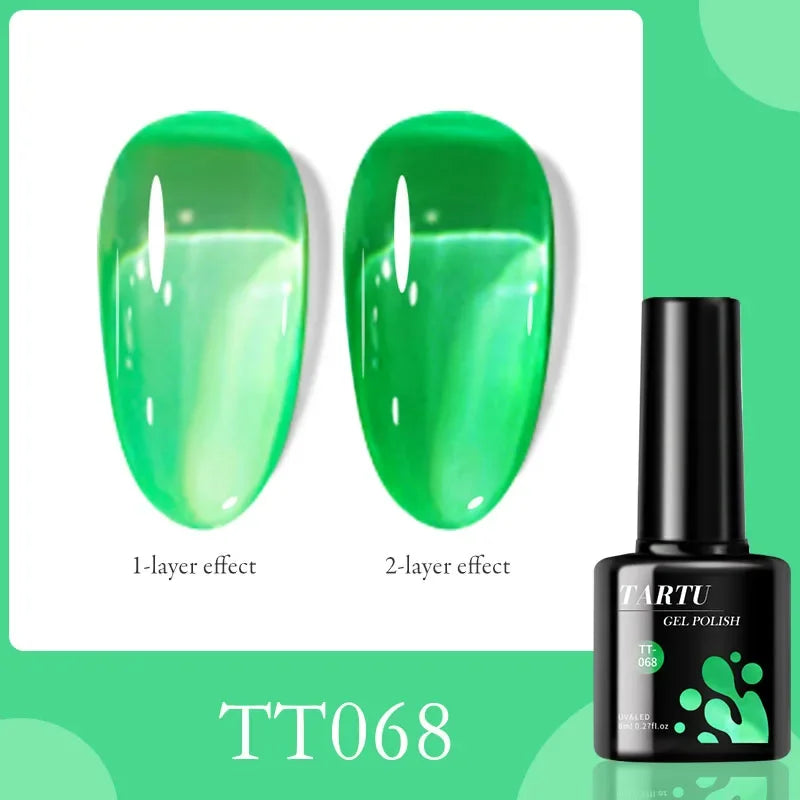 1PC 8ML Jelly Natural Gel Nail Translucent Black Pink Blue Purple Gel Polish UV/LED Soak Off Gel Polish for DIY Holiday Gift