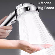 High Pressure 3 Modes Adjustable Shower Head One Key Stop Water Saving Sprayer Rainfall Bath Showerhead Bathroom Accessories