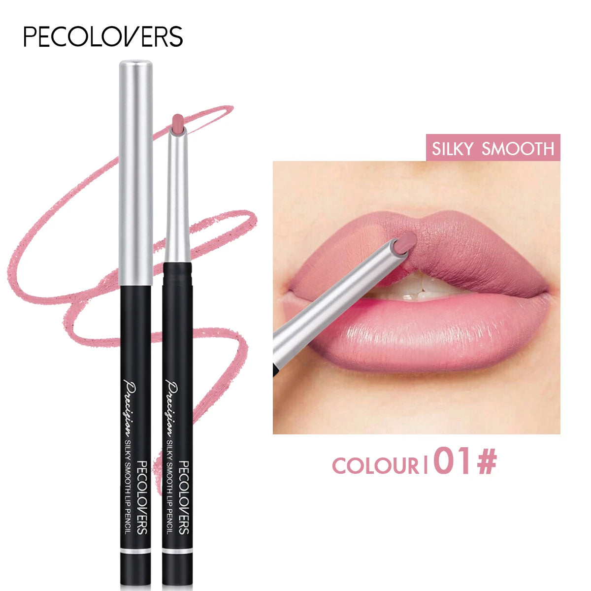 Long Lasting Velvety Lip Liner &Eyeliner Waterproof Sweatproof Dual-Purpose Easy Glide Nude Lipstick Pen Makeup Tool