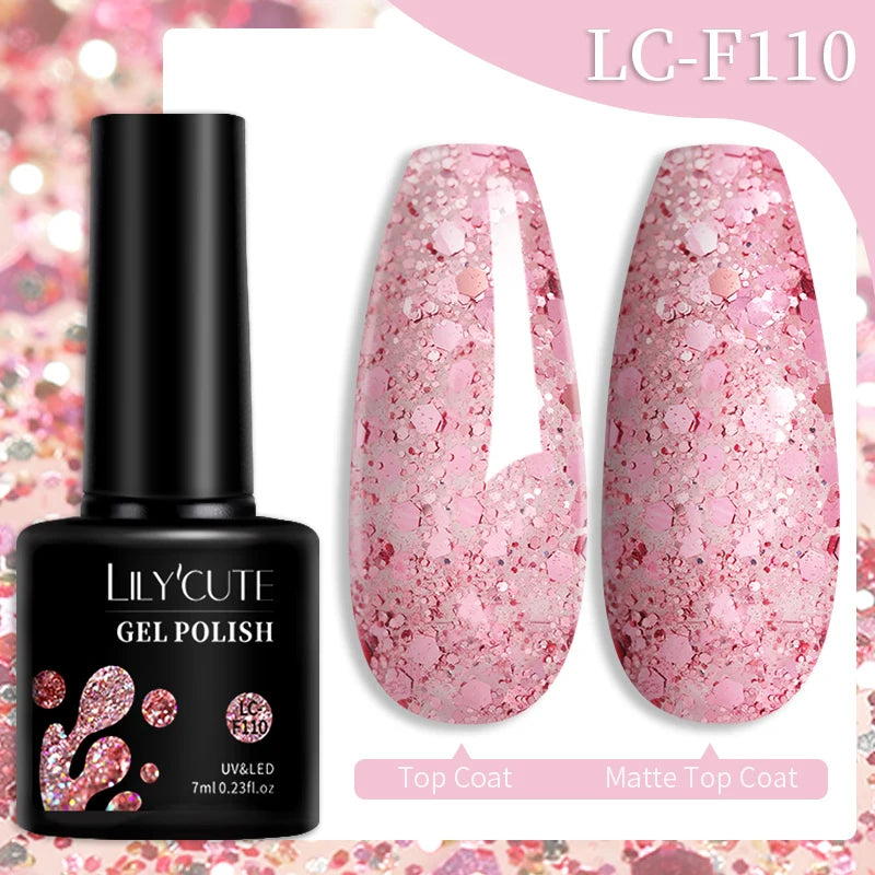 LILYCUTE 7ML Jelly Amber Gel Nail Polish Brown Crystal Translucent Dull Color Nail Art Gel Semi Permanent UV Gel Polish Varnish