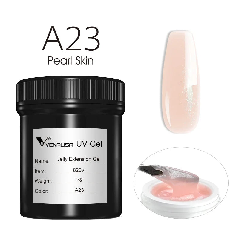 VENALISA Jelly Gel Large Volume 1L Jelly Nude Collection Not Burning Soak Off UV LED Soft Extension Gel Nail Gel Nail Manicure