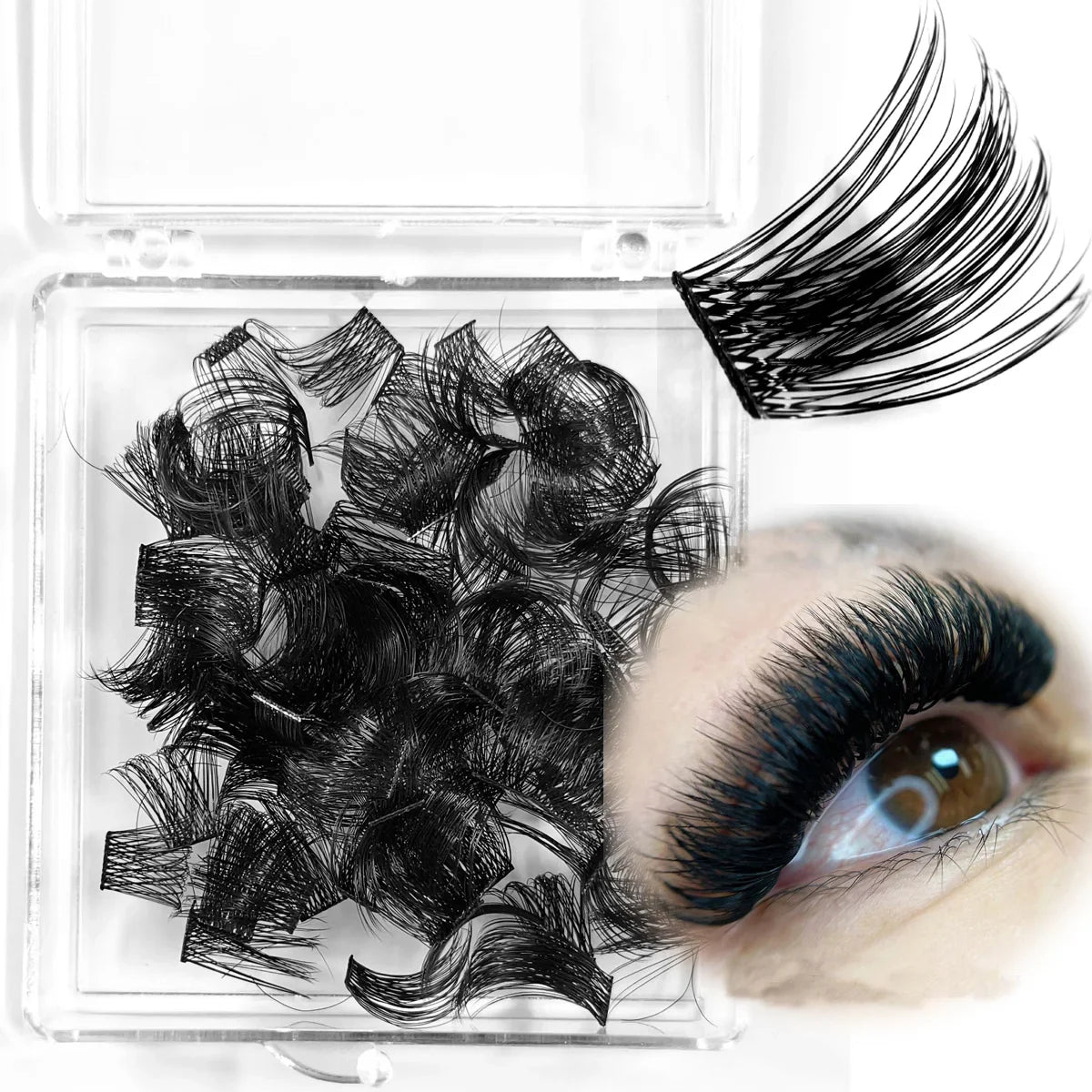 Cluster Lashes 100PCS DIY Individual Segmented Eyelashes Natural Mink Eyelash Extension False Eyelash Single Premade Fan