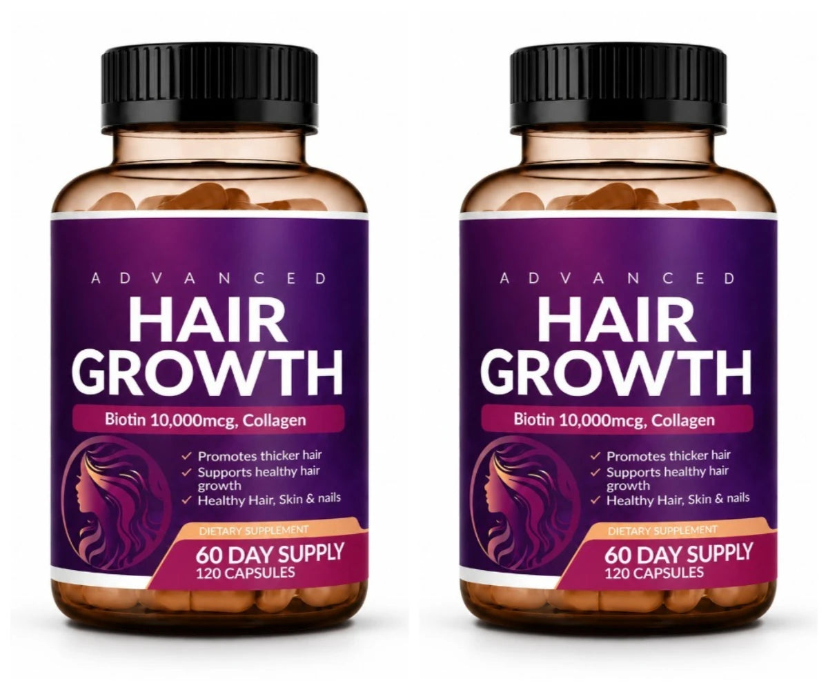 Hair Skin Nails Wellness Capsules Biotin 10000mcg Collagen MSM Herbal Blend Vitamin Blend Daily Support Women Men 120 Capsules