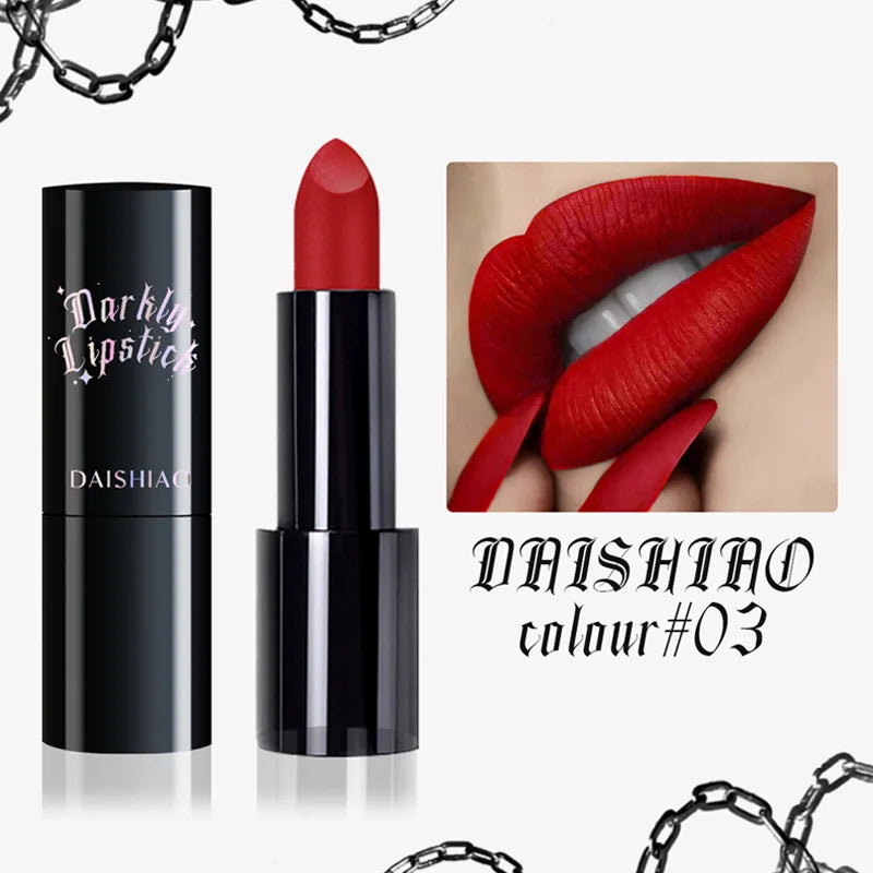 Halloween Dark Night Lipstick Waterproof and Long-lasting Black Dark Purple Matte Lipstick Makeup Lip Cosmetics