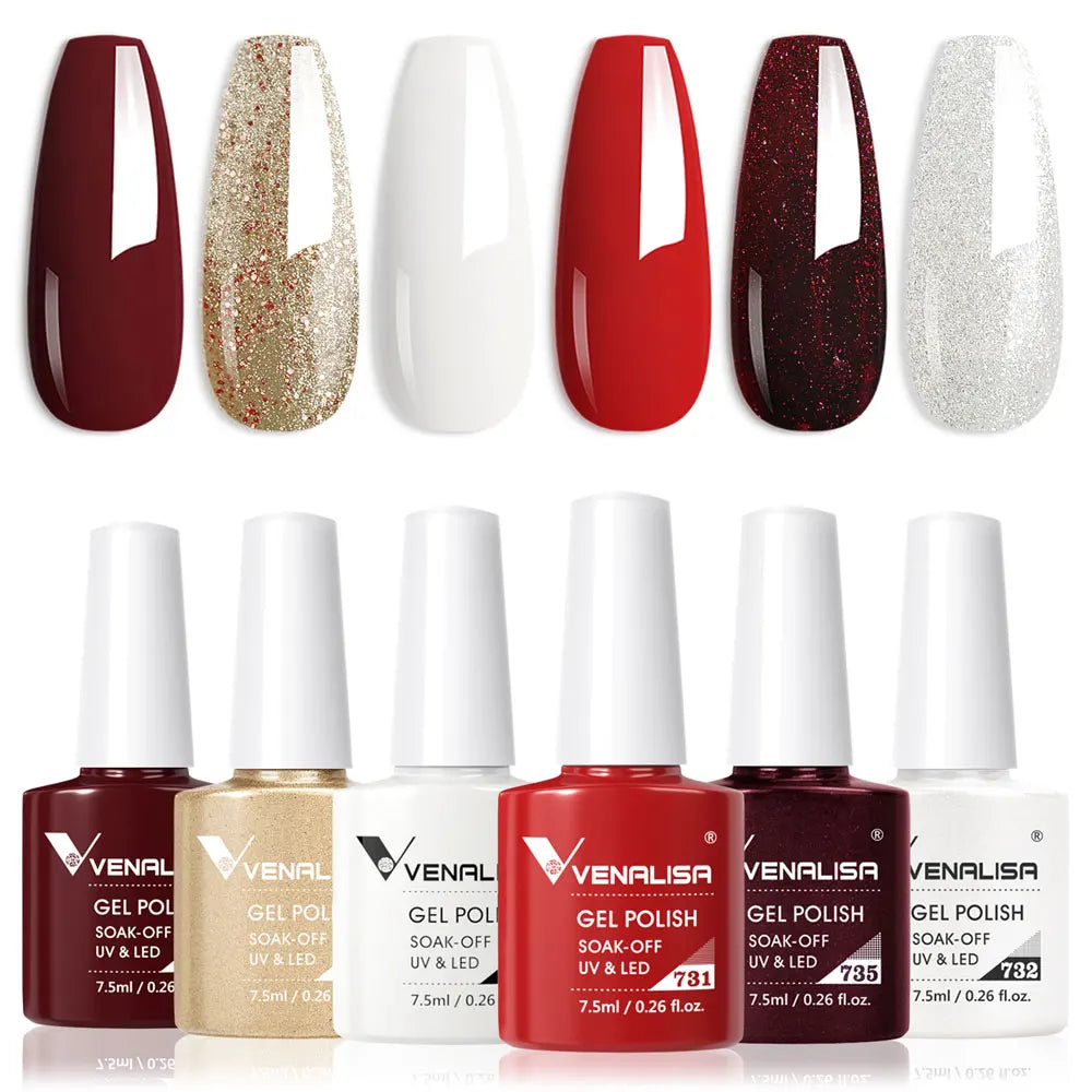 Venalisa Nail Gel Polish Kit HEMA TPO FREE Nude Pink Color Collection Self Leveling Full Coverage Nail Manicure Set 6Pcs Kit