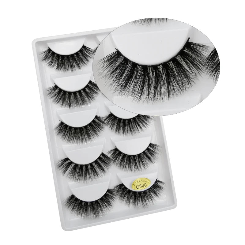 3/5 Pairs 3D Faux Mink Hair Soft Eyelashes Natural Thick Long False Eyelashes Dramatic Fake Lashes Handmade Eyelashes Faux Cils