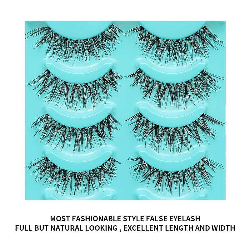 5 Pairs Individual Lashes Wispy Women Makeup Eyelash Extension Natural False Eyelashes Japanese False Eyelashes Cosplay Cilia