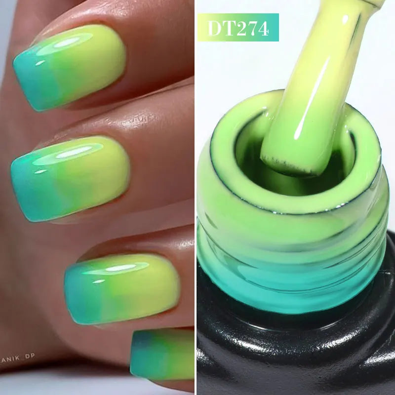 MEET ACROSS 7ml 36Colors Glitter Thermal Gel Nail Polish 3 Colors Changing Soak Off Gel Winter Semi Permanant Nail Art Varnish