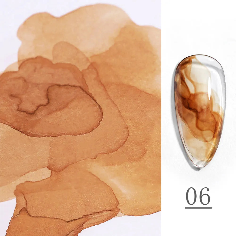 CANNI Watercolor Nail Ink 9ml Venalisa Blossoming Effect Nails Art Design Natural Air Dry Nail Art Varnish Manicure Nail Gel