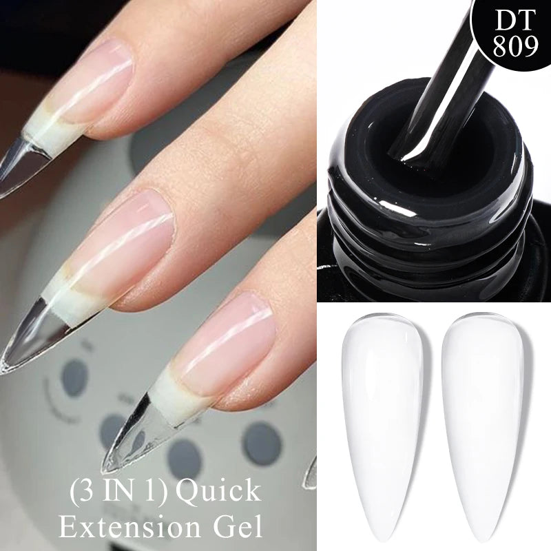MEET ACROSS 7ml Dark Color Glitter Top Coat Gel For Nails Brocade Powder 2 In 1 Chameleon Nail Art Gel Varnish Manicure