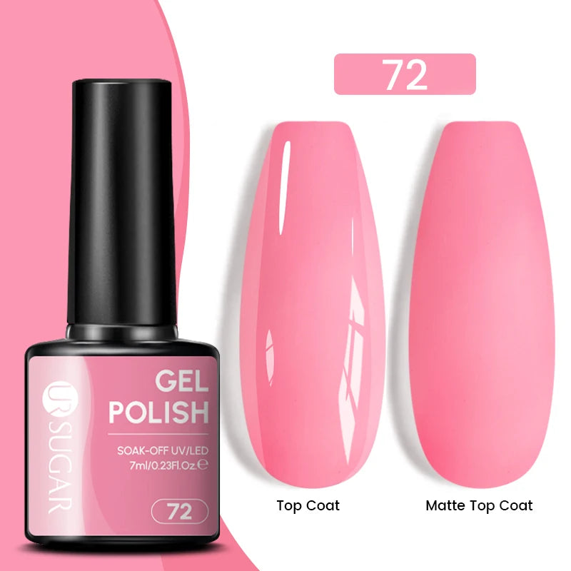 UR SUGAR 7ml Glitter UV Gel Nail Polish Glitter Sequins Soak Off UV Gel Varnish Colorful Nail Gel Polish DIY Nail Art Polish