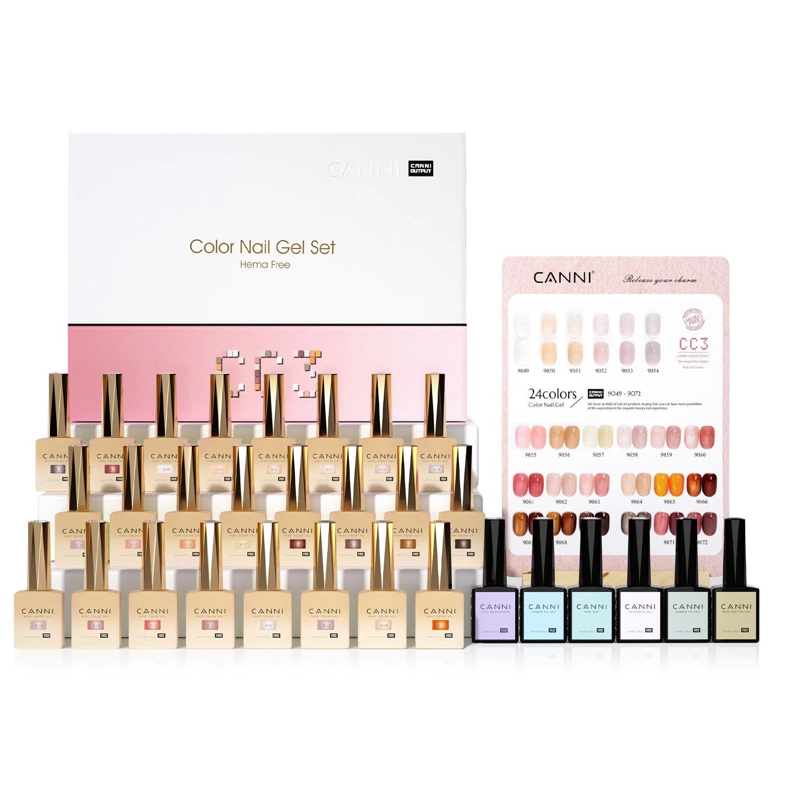 CANNI 9ML Kit Nail Gel Polish HEMA/TPO FREE Full Coverage 30pcs Color Gel Pigment Professional Nail Art Long-lasting Gel Varnish