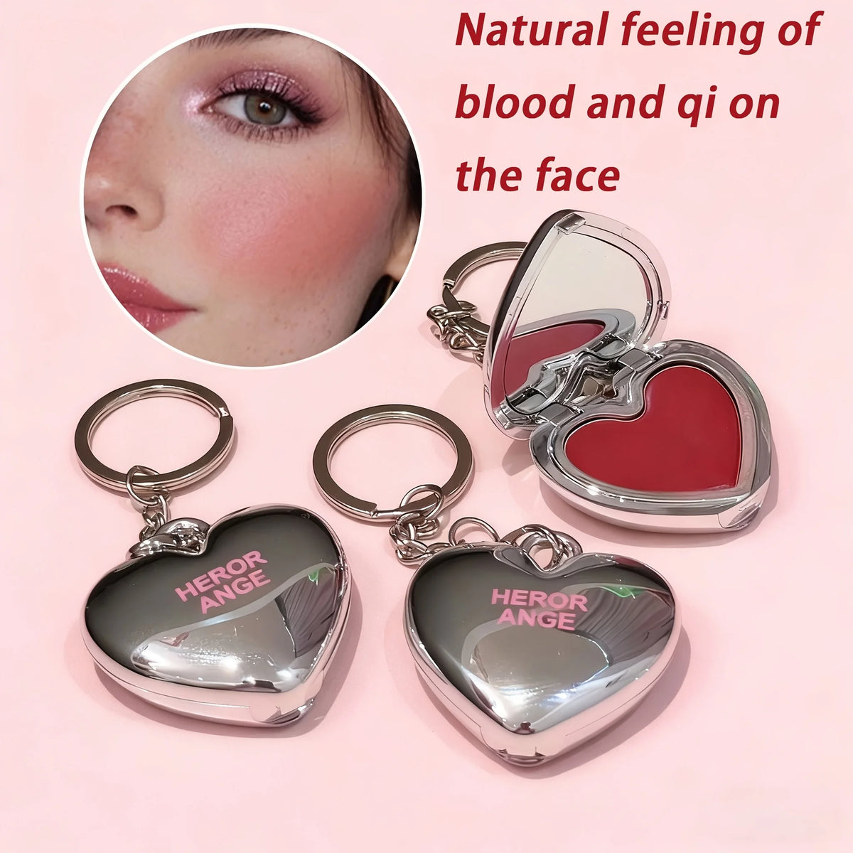 Heart Pendant Blush Cream Waterproof Long Lasting Smooth Texture Natural Makeup Holiday Gift
