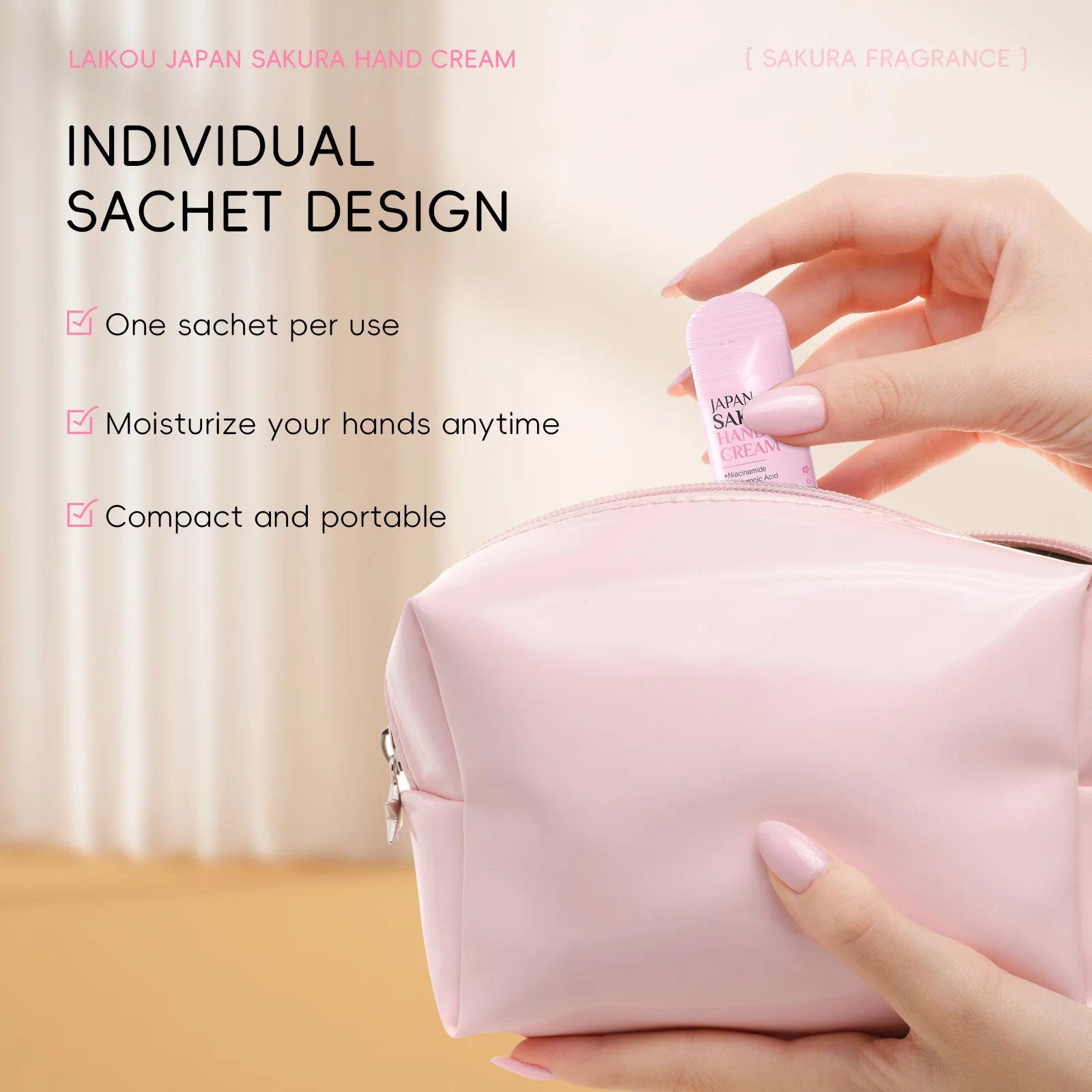 LAIKOU Sakura Hand Cream Moisturizing Nourishing Brightening Hydrating Hand lotion Creams Intensive Repair Hand Balm Travel Suit