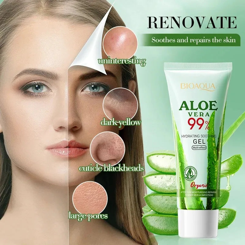 Moisturizing Aloe Vera Gel Is Suitable for Face and Body, Hydrating and Moisturizing, Repairing Sunburn, Suitable for Sensitive Skin, and Acne Care