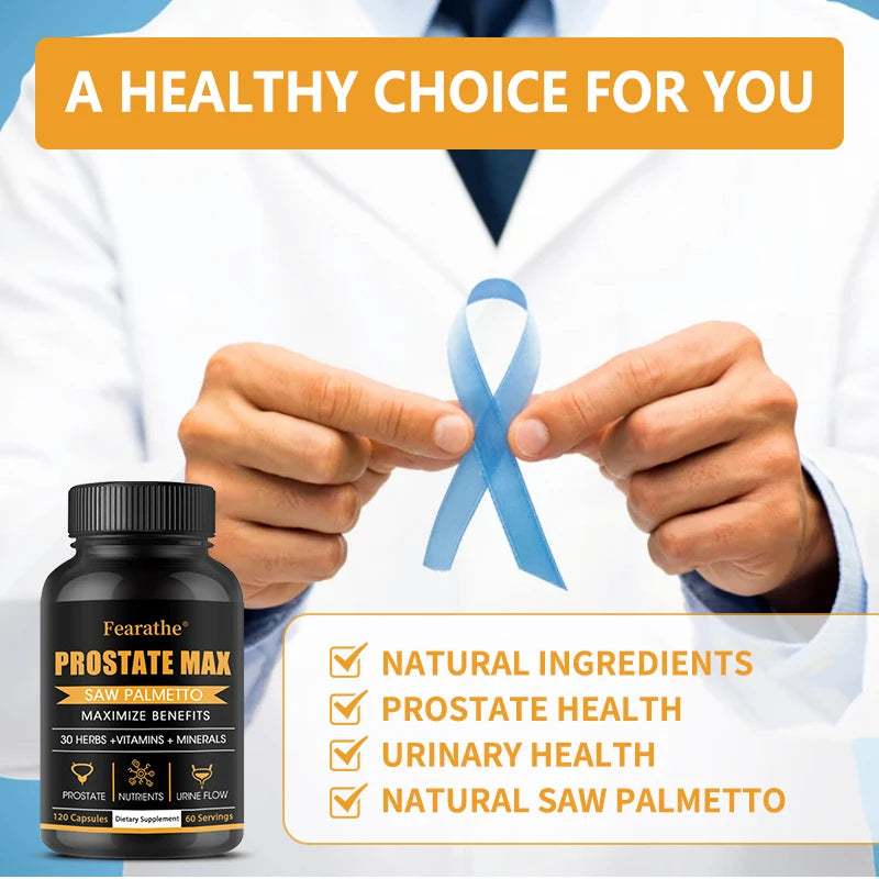 Saw Palmetto Prostate Supplement - 30 Plant Extracts, Vitamins & Minerals for Men's Prostate Health, Urination & Hair Growth