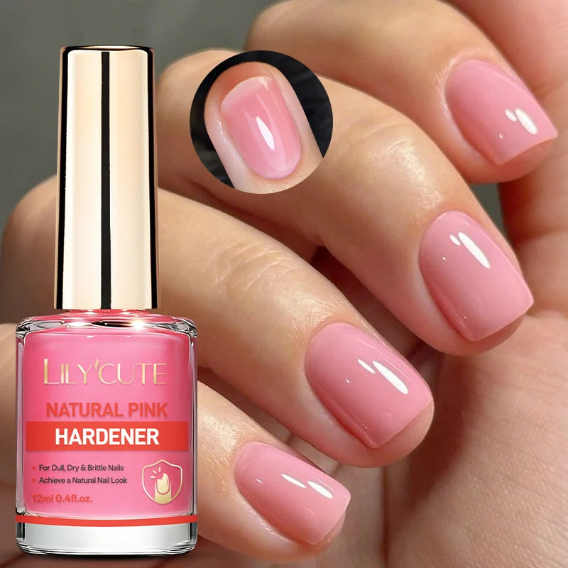 LILYCUTE 12ml Nail Polish Rose Nail Strengthener Natural Pink Hardener Normal Nails Lacquer Varnish for Manicure Nail Art Polish