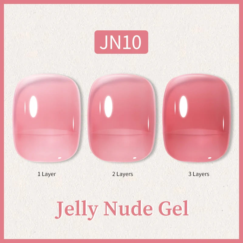 BORN PRETTY 10ml Glitter Pink Nude Jelly Nail Gel Polish Varnis Semi-permanent Sheer Translucent UV LED Soak Off Gel Polish