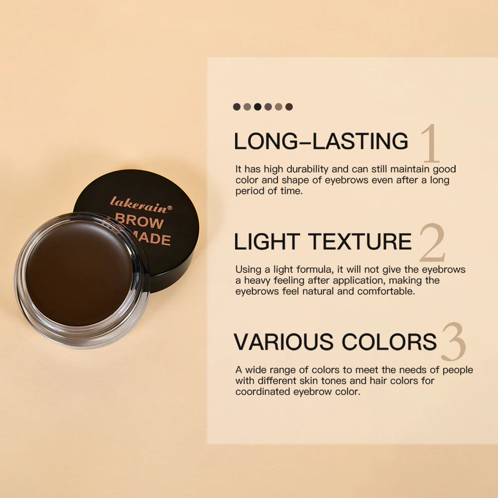 Long-lasting Eyebrow Enhancers Makeup 6 Colors Waterproof 3D Natural Eye Brow Pomade Eyebrow Gel With Brush Professional Makeup