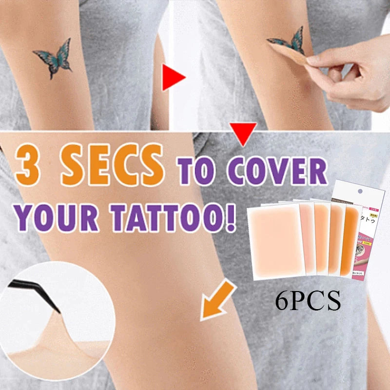 6 Pcs Tattoo Scar Flaw Concealing Tapes Waterproof Tattoo Film Ultra Thin Patch Tattoo Scar Patches Birthmark Concealing Sticker