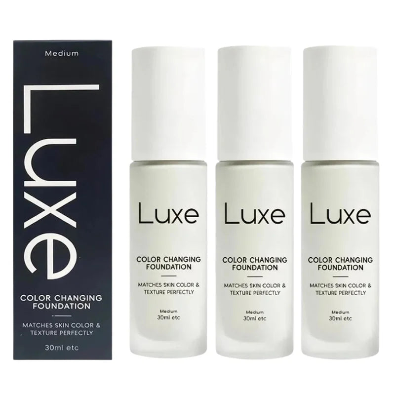 Luxe Color Changing Foundation Waterproof Sweat Proof Hydrating Tinted Sunscreen Matching Full Coverage Liquid Foundation