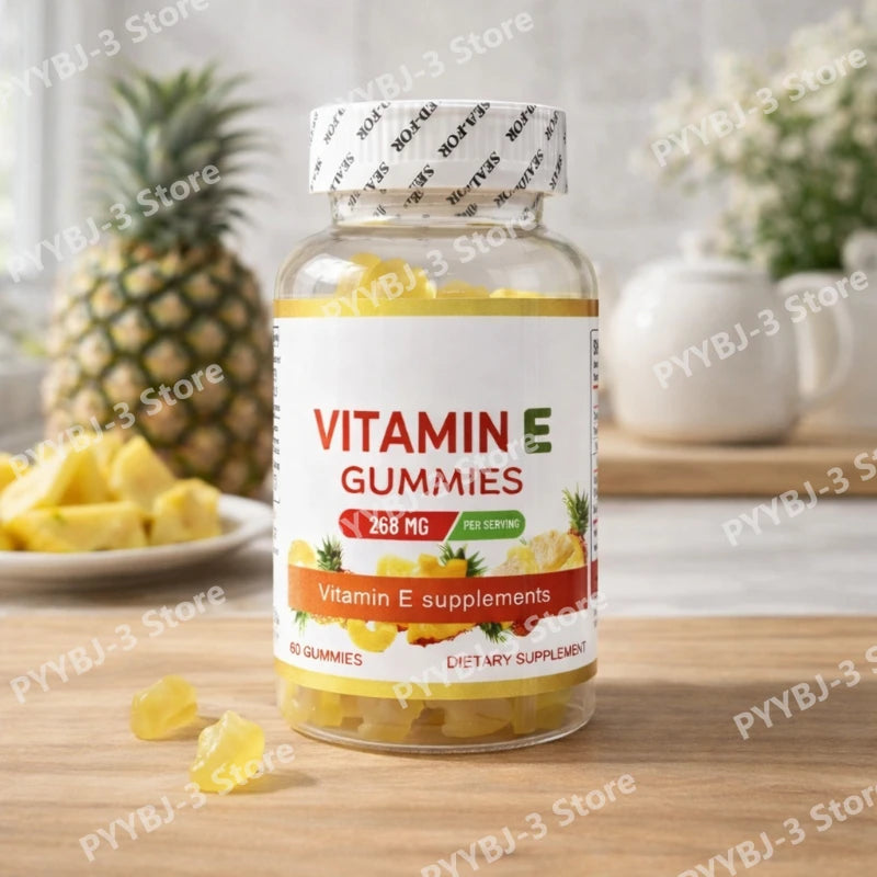 Vitamin E 268mg Vegan Gummy Supplement Daily Antioxidant Nutrition 60Gummies Immune Support Skin&Hair Health Non-GMO Gluten-Free