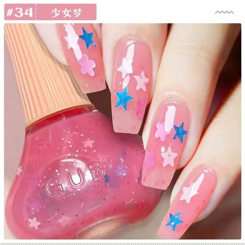 12ml  No-bake Quick Dry Nail Polish Shimmer Nail Polish Quick Dry No Peelable Long Lasting Nail Art Varnish 45 Colors