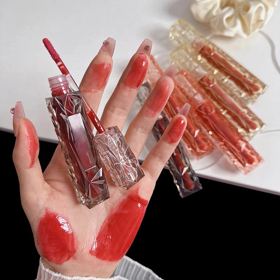 6 Color Water Lip Glaze Mirror Gloss Natural Lasting Hydrating Moisture Not Easy To Take Off Makeup Liquid Lipstick