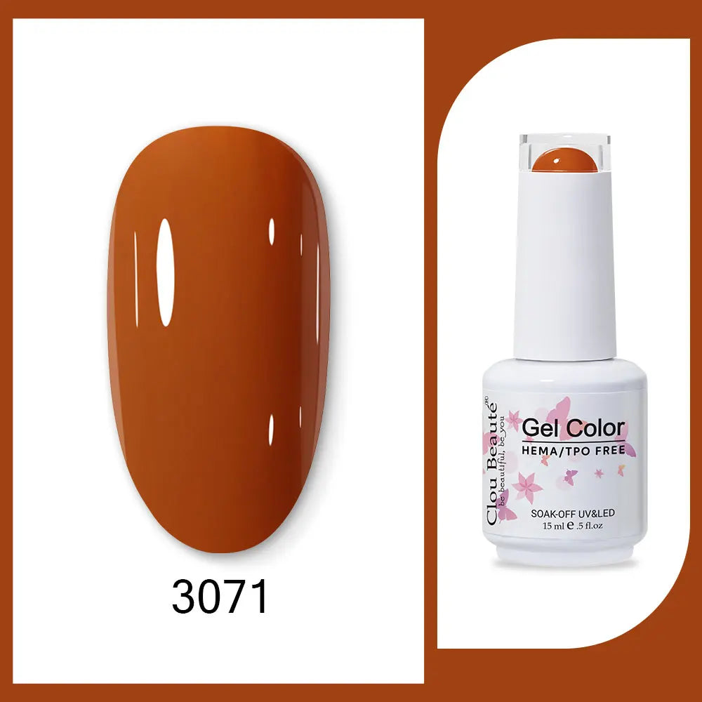 Clou Beaute 15ml Red Black White Green Neon Gel Nail Polish Base Top Coat Velvet Top 400 Colors Semi Permanent Gel Nail Varnish