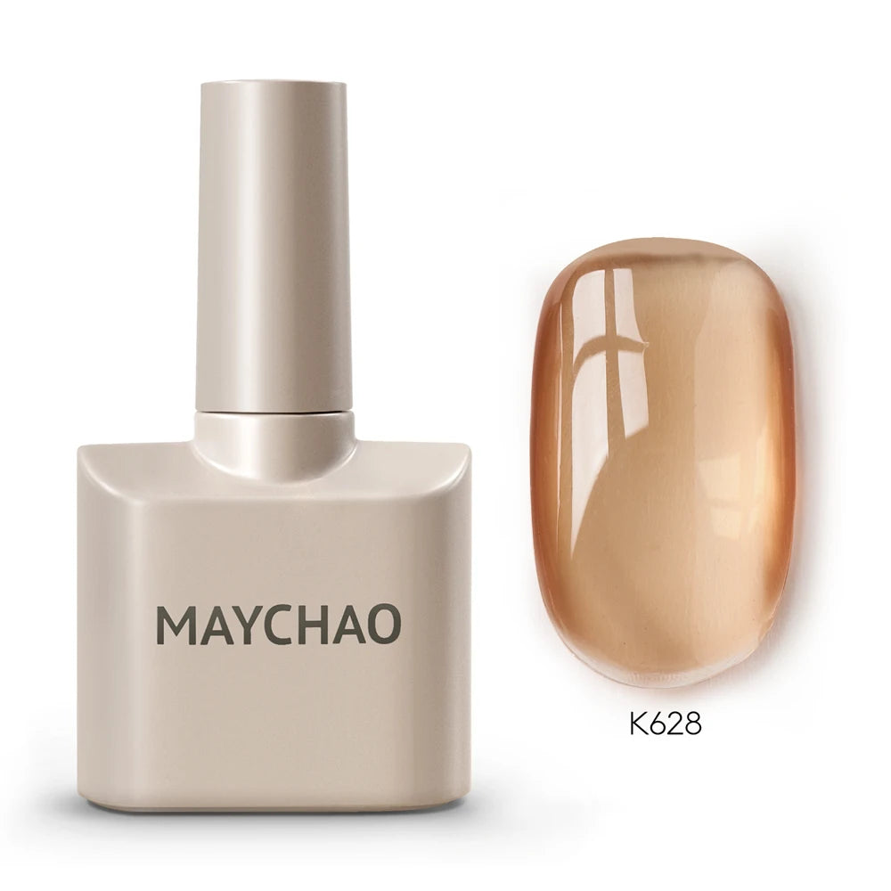 MAYCHAO Cherry Red Gel Nail Polish 12ml Glossy Semi Permanent Soak Off UV LED Frosted Gel Nails Base Painting Varnish