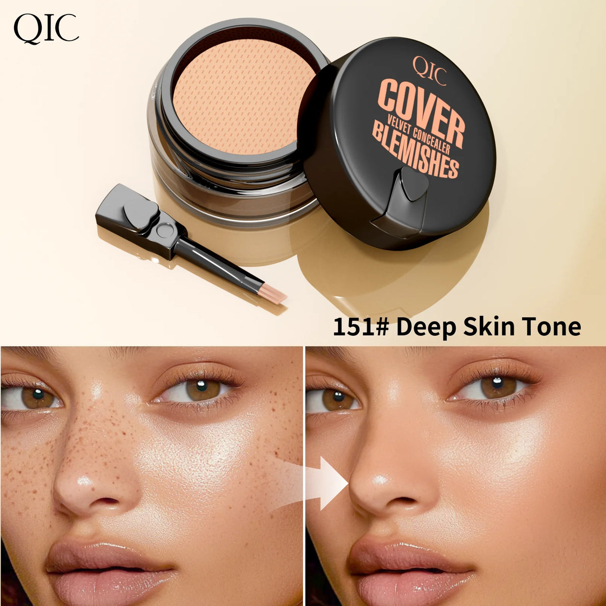 Waterproof & Sweatproof Concealer Cream - Tattoo coverage, Long-Lasting Foundation, Natural,Full coverage, All Skin Types