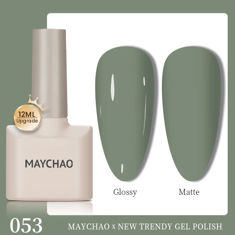 MAYCHAO 12ml Gel Nail Polish Set Professional Salon Nail Art Gels Varnish UV LED Semi Permanent Nail Lacquer Nail Supplies