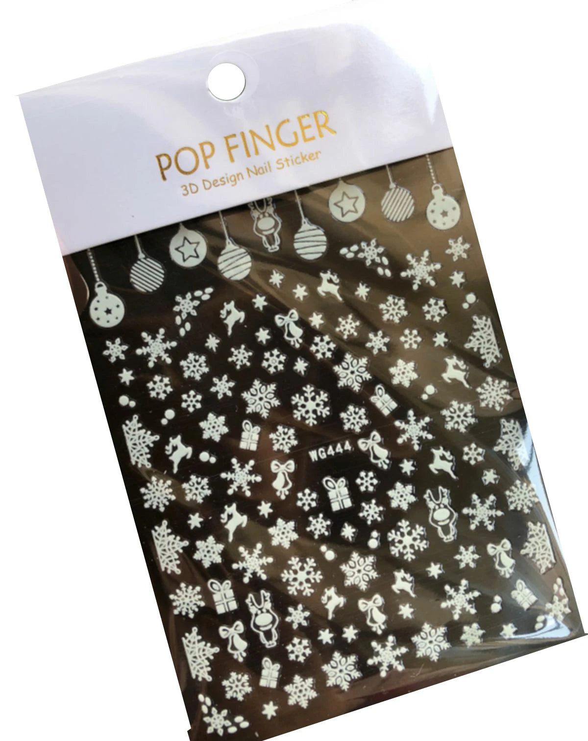 Sliver Bronzing 3D Christmas Nail Art Decoration Sticker Sparkly White Colorful Glitter Geometry Snowflake Winter Slider Foil