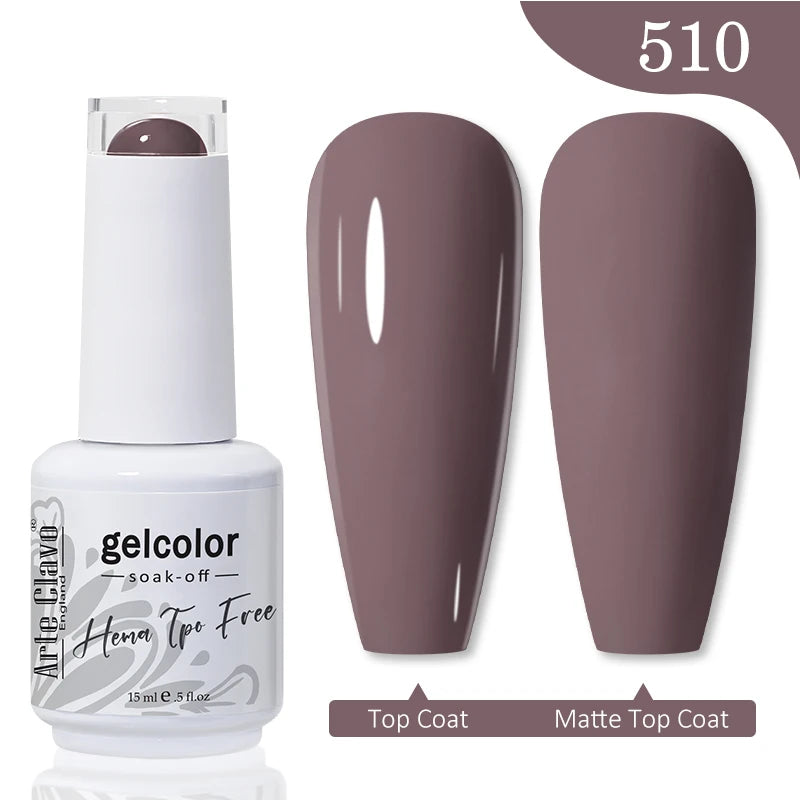 Arte Clavo 15ML Red Brown Color Gel Nail Polish Autumn Winter Nail Art Gel Nail Supplies Semi Permanent Soak Off UV Gel Varnish