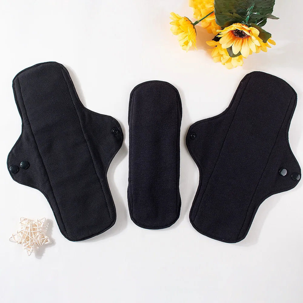 3pcs Full Cotton Hot Pressing Mama Cloth Night Long Sanitary Pads Washable Sanitary Napkins Reusable Panty Liners for Female