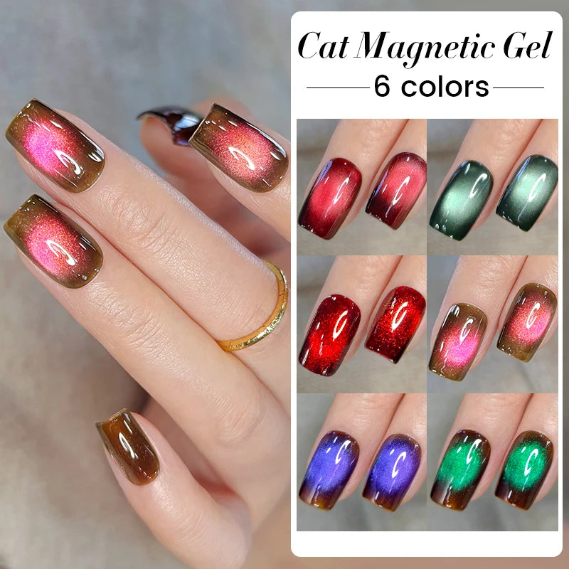 BORN PRETTY 10ml Wishing Apple Red Glass Bead Cat Magnetic Gel Ultra Shine Soak Off UV Gel Nail Art Varnish Nail Supplies