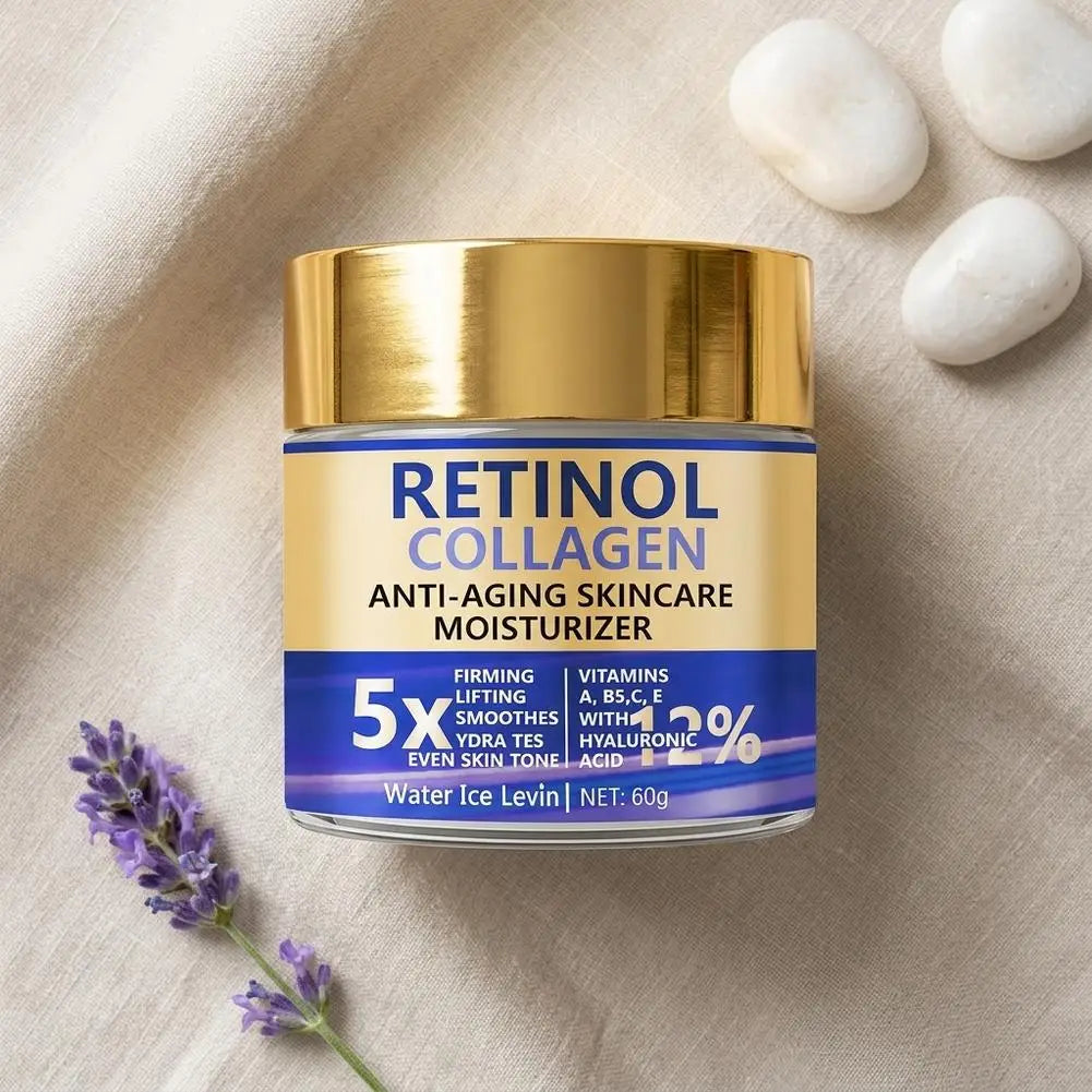 Retinol Collagen Anti Aging Face Cream Moisturizer 60g 5X Firming Lifting Cream with Hyaluronic Acid, Smooth Hydrate Skin Care