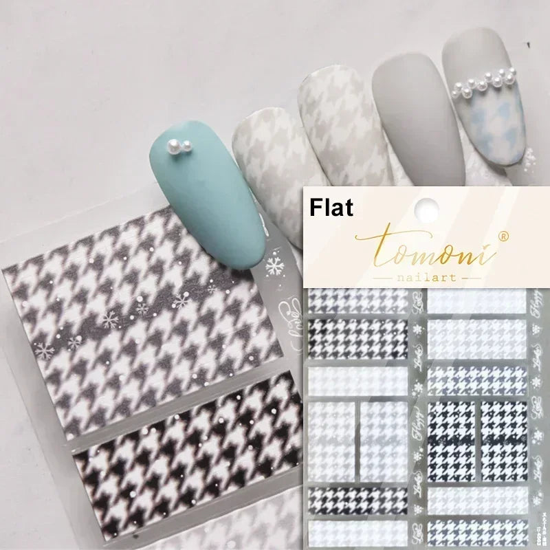 1pcs Elegant 5D Pearl Lace Wave Nail Art Stickers Exquisite White Lines Nail Decoration Decals DIY Self Adhesive Transfer Slider