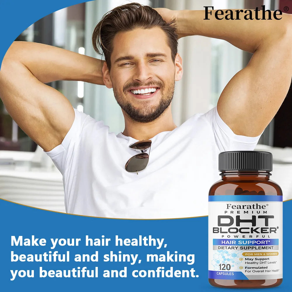 DHT Blocker, Powerful Saw Palmetto and Biotin Hair Growth Supplement, Promotes Hair Growth, Strengthens Hair and Scalp